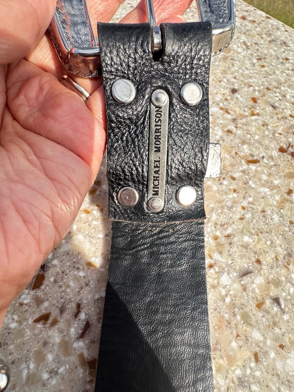 Michael Morrison Embellished Black Crystal Western Belt. Fits  29-34 waist - Picture 11 of 12